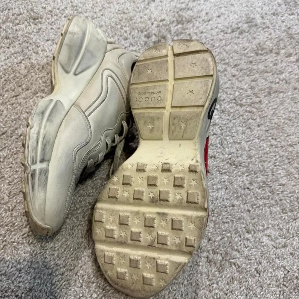 Gucci Men's Cream and Tan Trainers